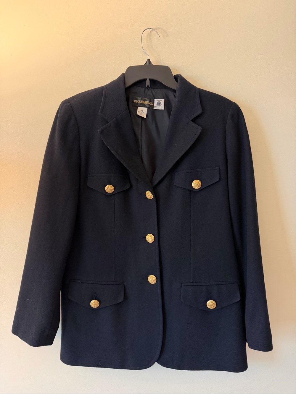 Requirements Navy Blazer with Gold Buttons